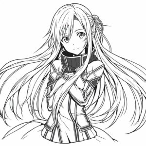 Amazing Asuna coloring page
