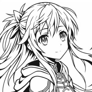Asuna Yuuki from Sword Art Online coloring page