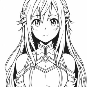 Cute Asuna coloring page