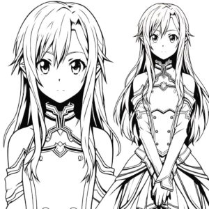 Asuna from SAO coloring page