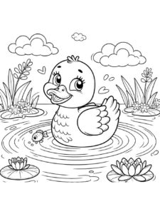 Duck coloring page