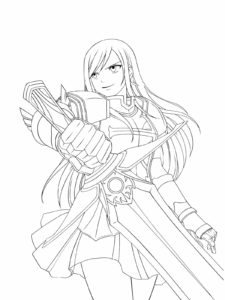 Erza Scarlet coloring page