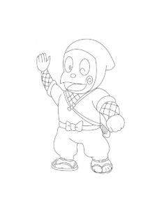 Ninja Hattori coloring page