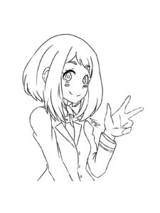 Ochako Uraraka coloring page