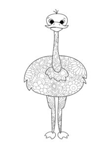 Ostrich coloring page