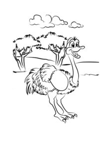 Ostrich coloring page