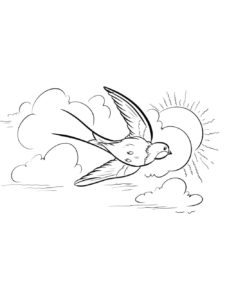 Swallow coloring page