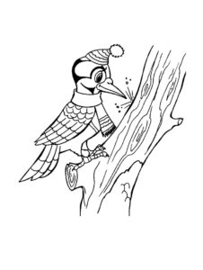 Woodpecker coloring page