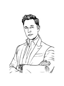 Elon Musk coloring page