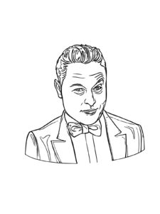 Elon Musk coloring page