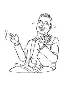 Elon Musk coloring page