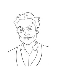 Elon Musk coloring page