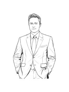 Elon Musk coloring page