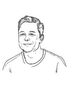 Elon Musk coloring page