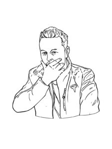 Elon Musk coloring page