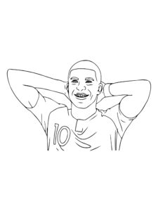 Kylian Mbappe coloring page