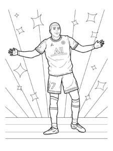 Kylian Mbappe coloring page