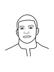 Kylian Mbappe coloring page