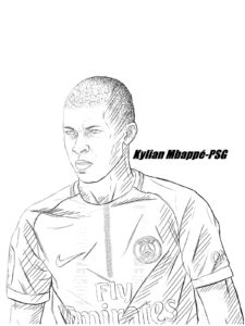 Kylian Mbappe coloring page