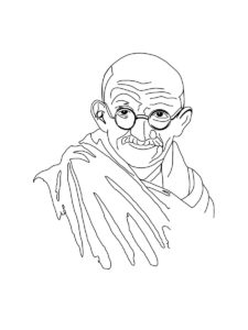 Mahatma Gandhi coloring page