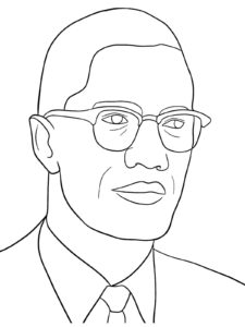 Malcolm X coloring page