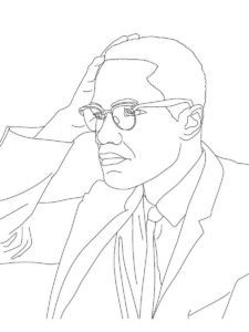 Malcolm X coloring page