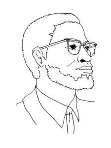 Malcolm X coloring page