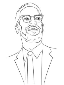 Malcolm X coloring page