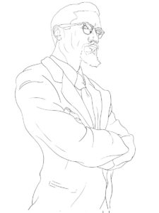 Malcolm X coloring page