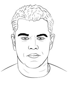 Matt Damon coloring page