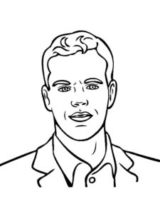 Matt Damon coloring page