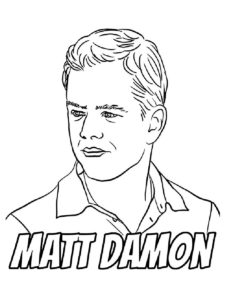 Matt Damon coloring page