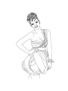 Rihanna coloring page