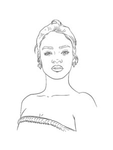 Rihanna coloring page