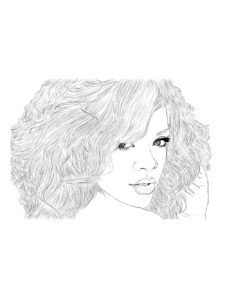 Rihanna coloring page