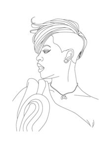 Rihanna coloring page