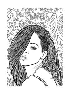 Rihanna coloring page