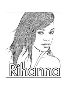 Rihanna coloring page