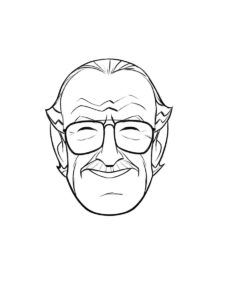 Face Stan Lee coloring page