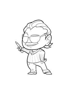 Chibi Stan Lee coloring page