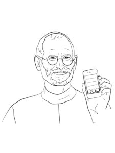 Steve Jobs coloring page