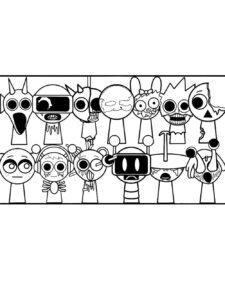 All Sprunki coloring page