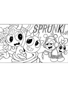 Funny Sprunki coloring page
