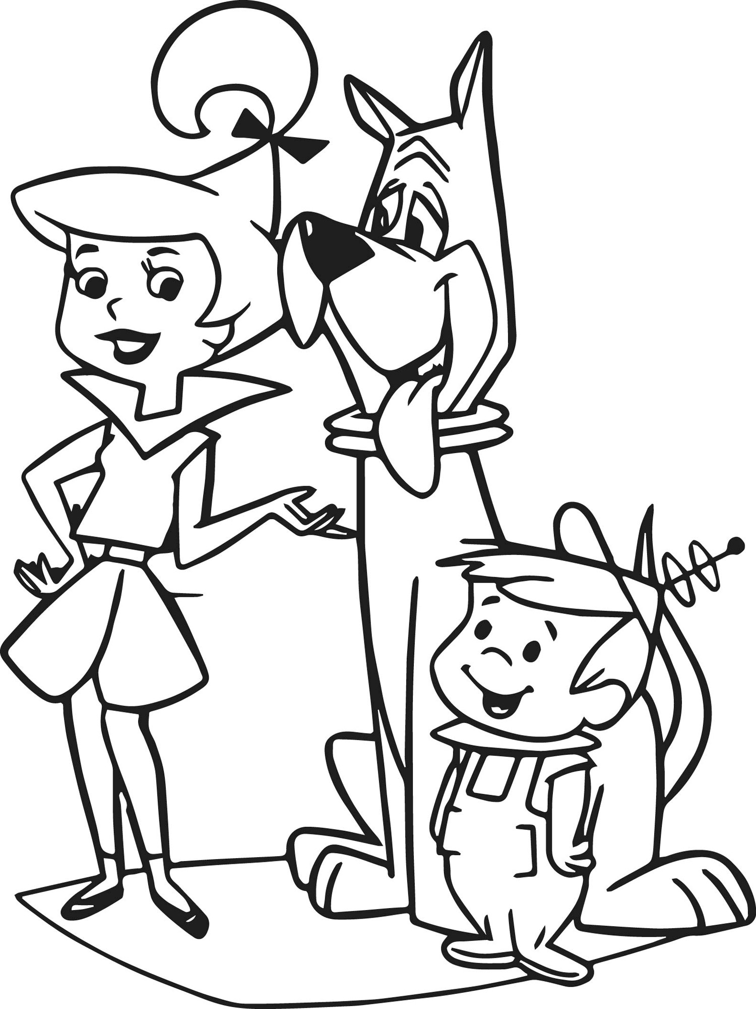 Judy, Elroy and Astro coloring page