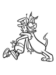 Astro hugs George coloring page