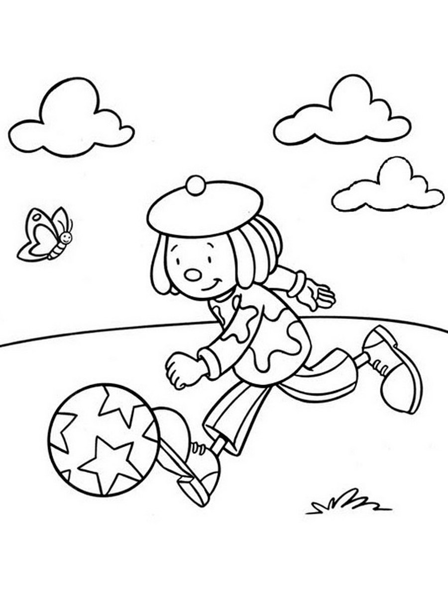 Jojo plays ball coloring page
