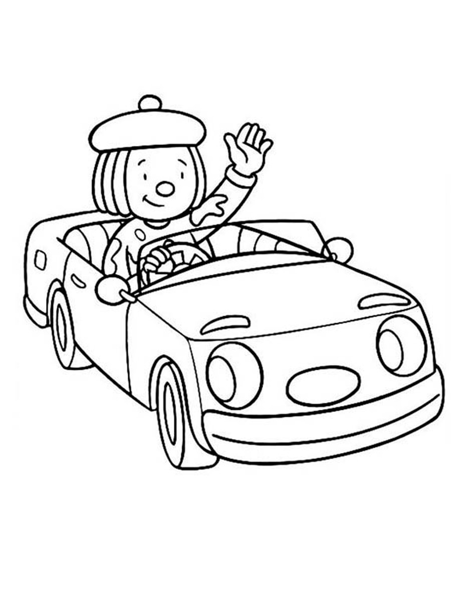 Jojo by car coloring page