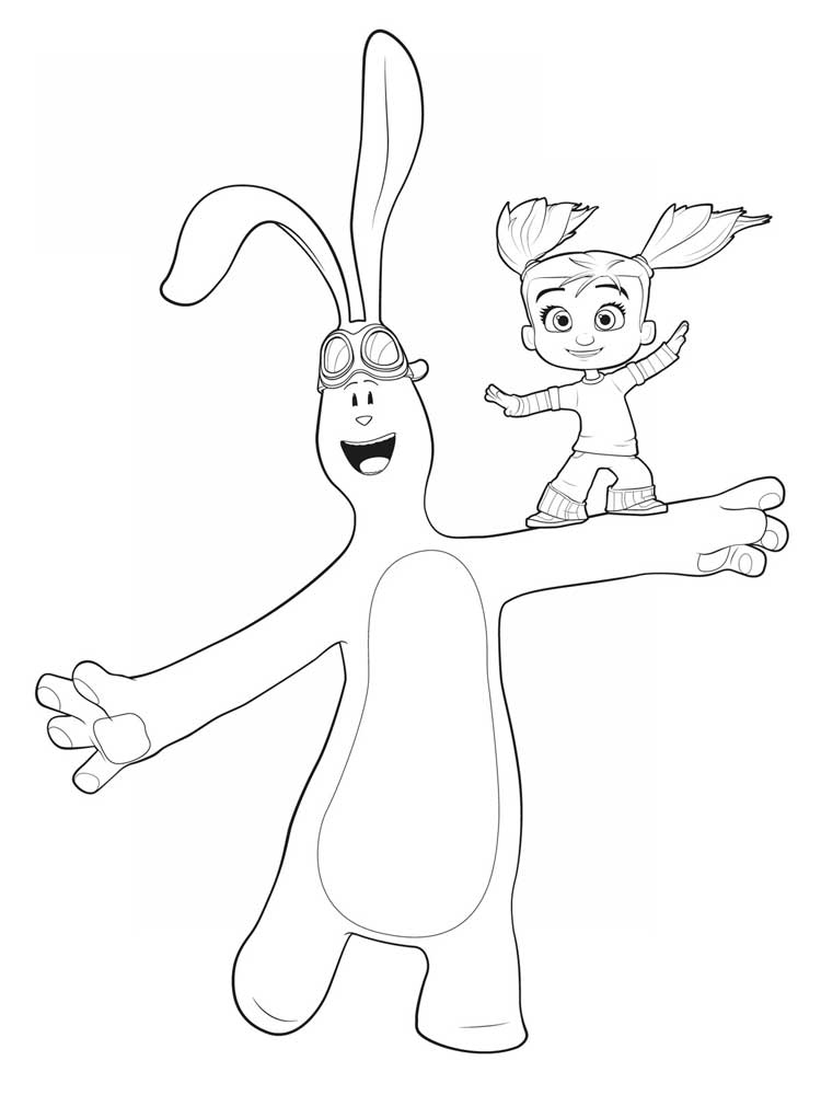 Kate with Mim-Mim coloring page