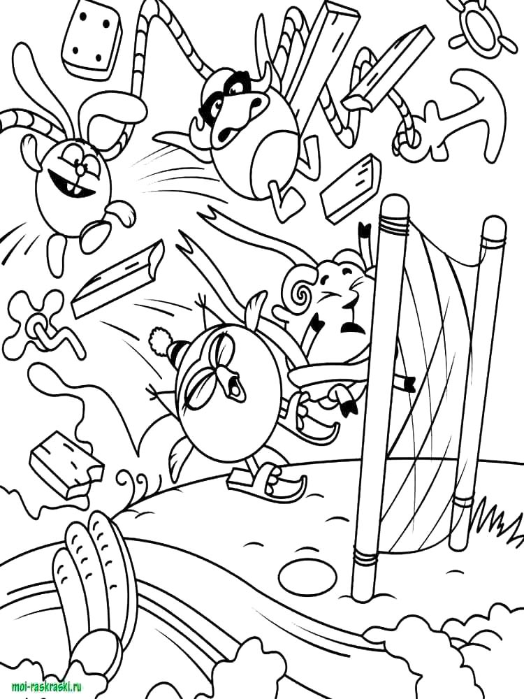 Funny Kikoriki coloring page