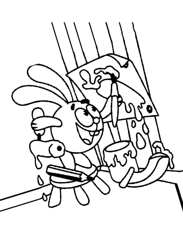 Krash draws carrots coloring page